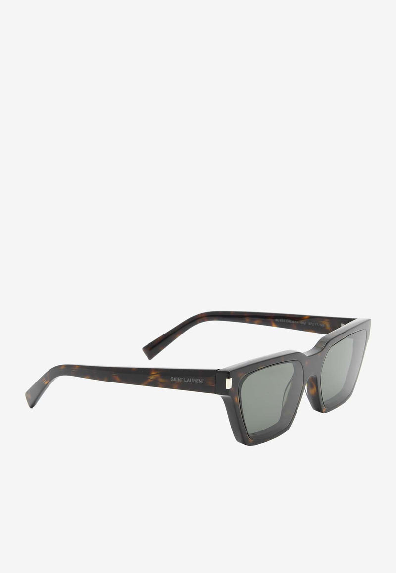 Saint Laurent Calista Squared Cat-Eye Sunglasses Gray SL633 CALISTABROWN