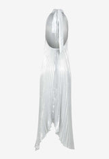 L
IDEE Opera Halterneck Plisse Gown Silver OPEG0023MISILVER