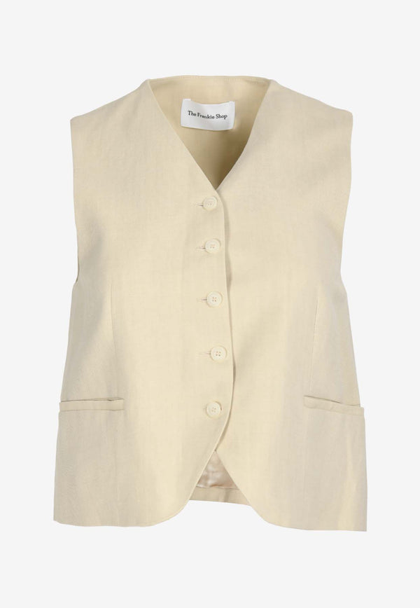 The Frankie Shop Chelsea Waistcoat Vest Beige TVECHE206BEIGE