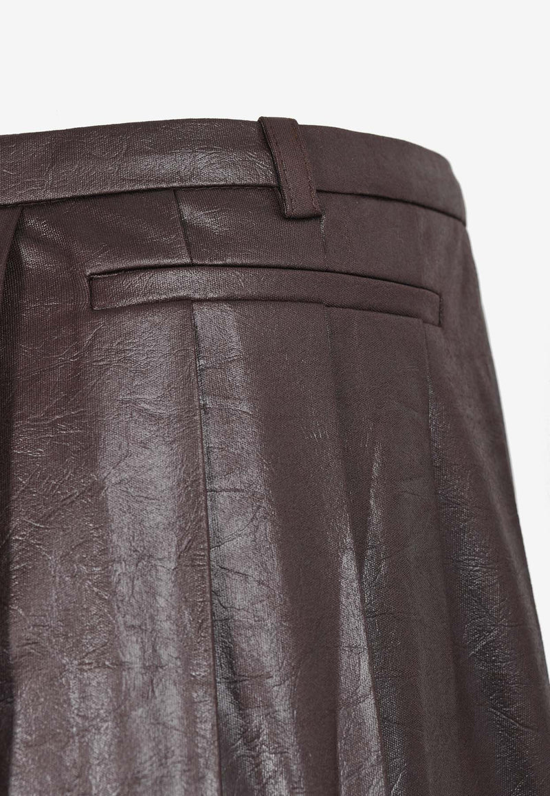 LOW CLASSIC Creased Pleated Midi Skirt Burgundy LW244SK06_BDBURGUNDY