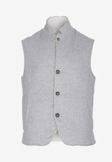 Eleventy Reversible Cashmere and Nylon Vest Gray J75GILJ04TES0J279GREY