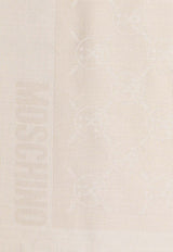 Moschino Logo Monogram Wool-Blend Scarf Beige 3233BEIGE