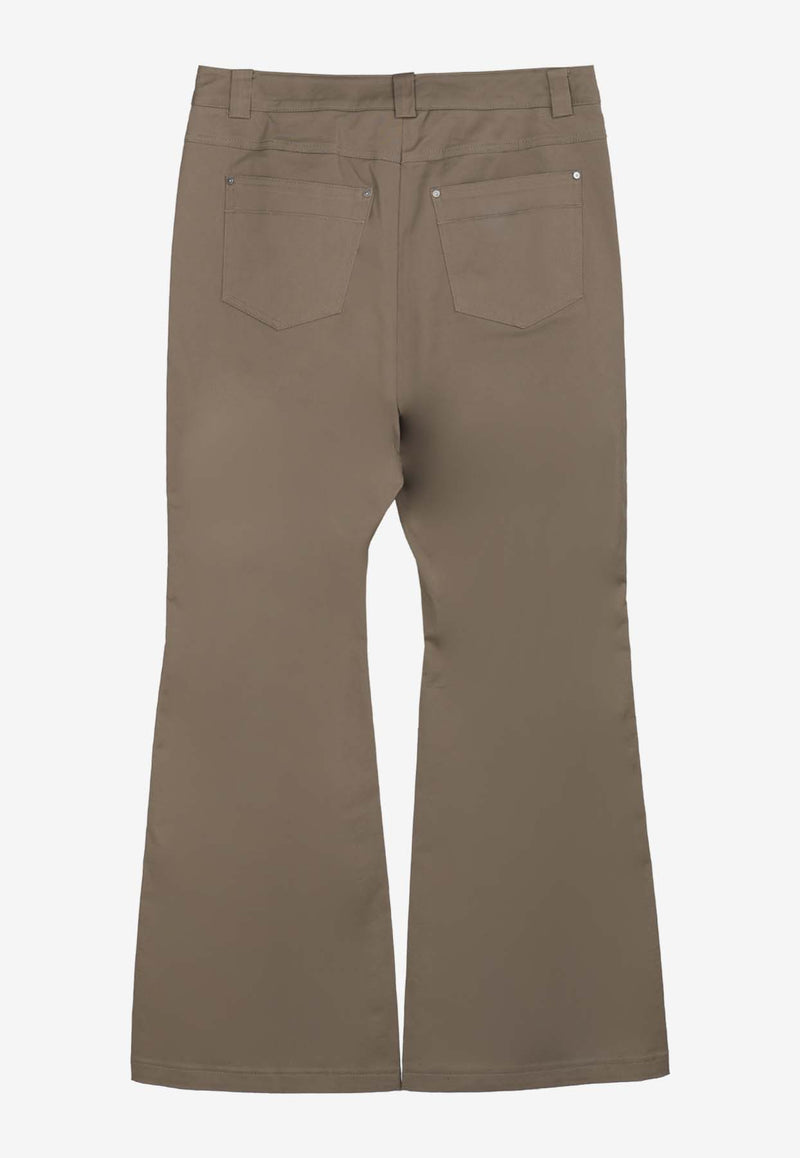 LOW CLASSIC Pin Tuck Boot-Cut Pants Brown LW243PT01_BRBROWN