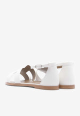 Hermès Santorini Sandals in White Calfskin