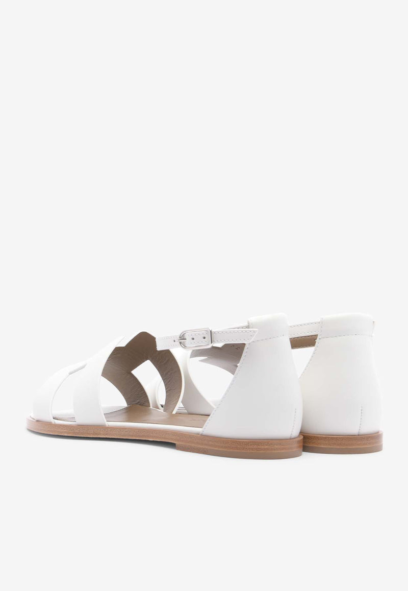 Hermès Santorini Sandals in White Calfskin