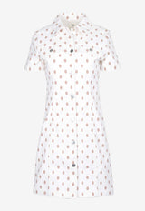 Hermès Chaine d
Ancre Print Denim Mini Dress