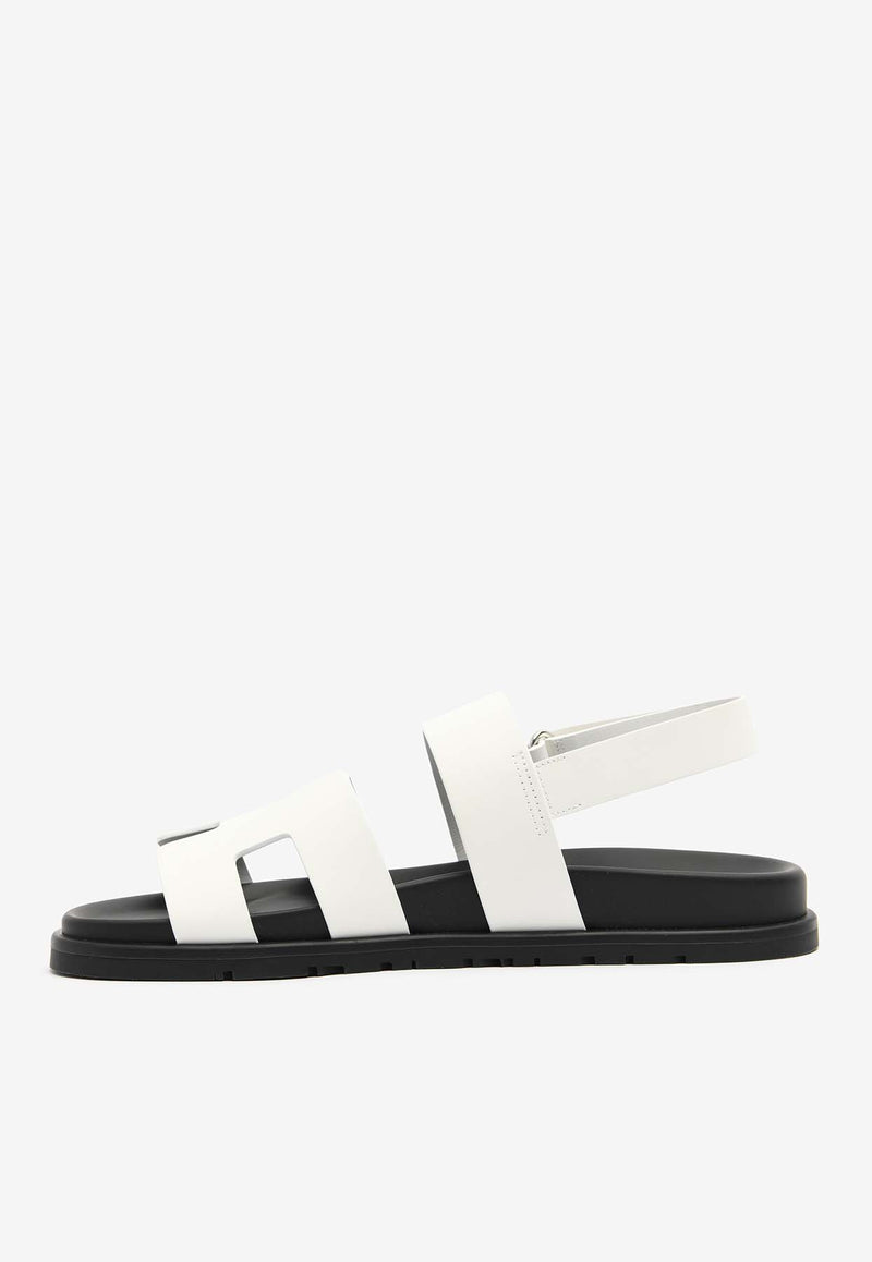 Hermès Genius Sandals in White Calfskin