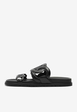 Hermès Extra Sandals in Black Calfskin