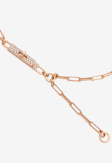 Hermès Kelly Chaine Lariat Necklace in Rose Gold and Diamonds