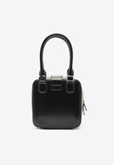 Self-Portrait Mini Square Leather Top Handle Bag Black AW24-301S-BBLACK