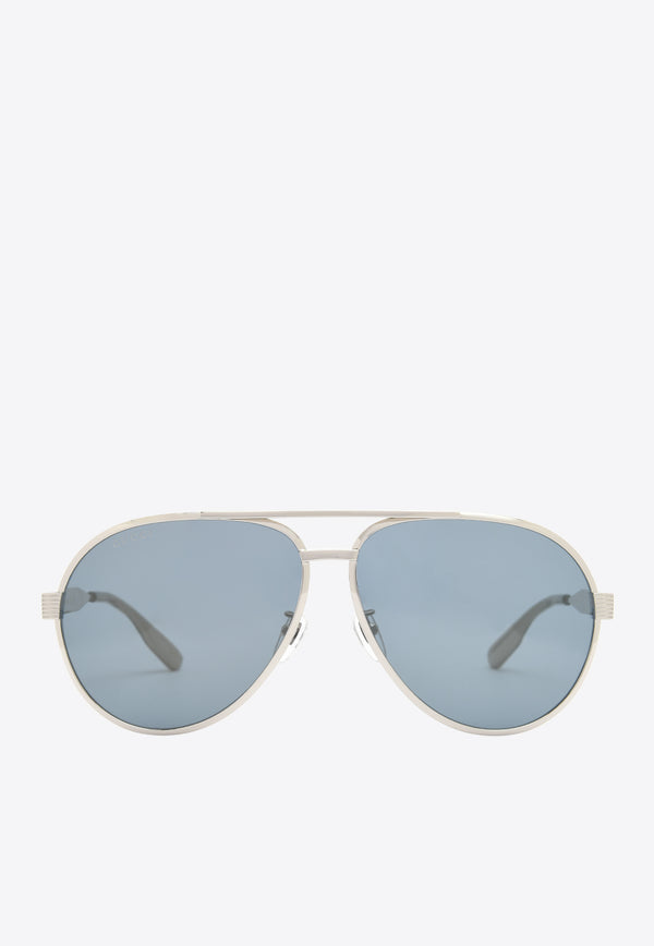 Gucci Logo Lettering Aviator Sunglasses Blue GG1535SSILVER