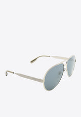 Gucci Logo Lettering Aviator Sunglasses Blue GG1535SSILVER