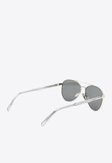 Prada Logo Plaque Aviator Sunglasses Gray 0PRA58SSILVER