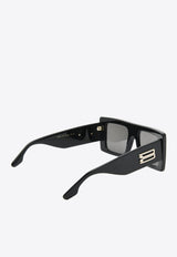 Victoria Beckham B Buckle Square Sunglasses Gray VB677SBLACK GOLD