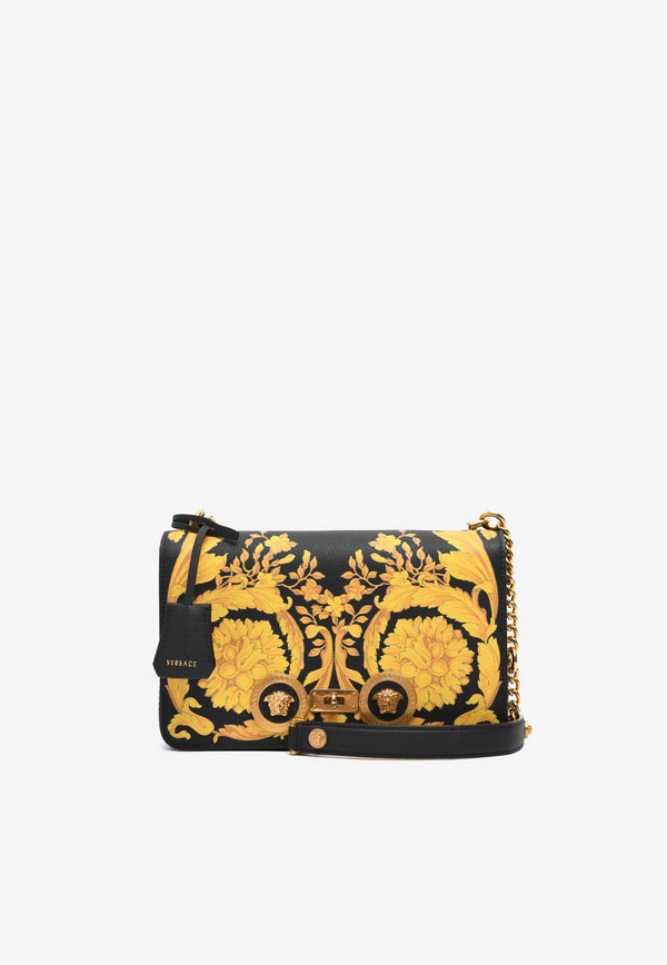 Medium Barocco Print Shoulder Bag in Calf Leather