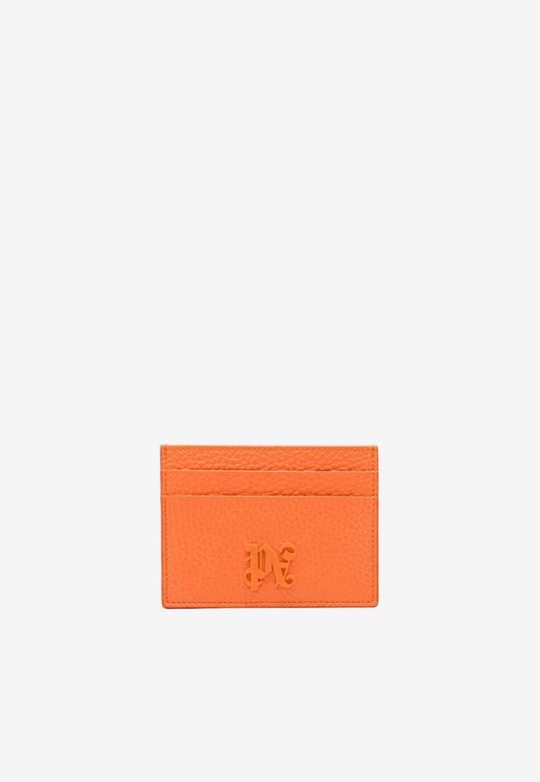 Palm Angels Monogram Grained Leather Cardholder Orange PMND017F24LEA0012020ORANGE