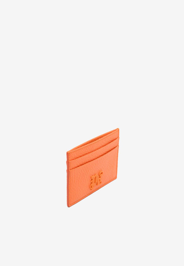 Palm Angels Monogram Grained Leather Cardholder Orange PMND017F24LEA0012020ORANGE