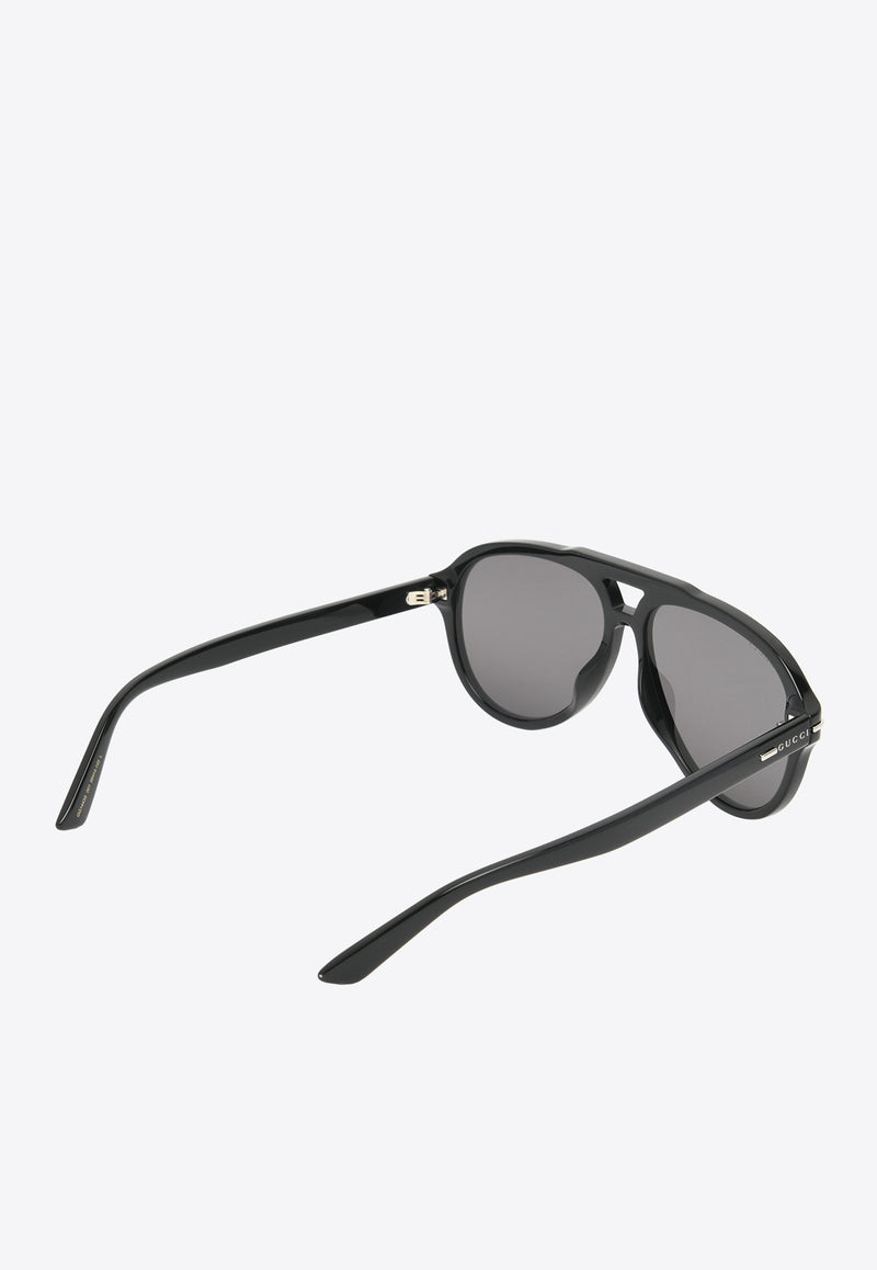 Gucci Logo Aviator Sunglasses GG1443SBLACK