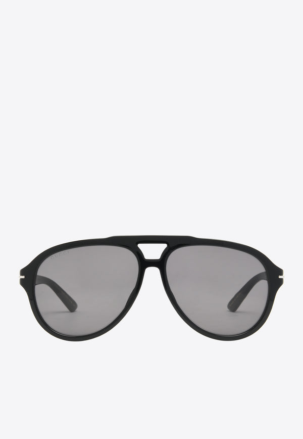 Gucci Logo Aviator Sunglasses GG1443SBLACK