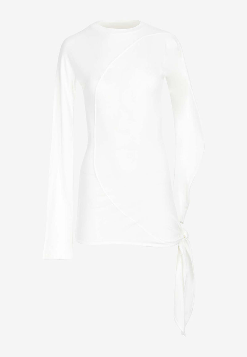 LOW CLASSIC Long-Sleeved Wrap T-shirt White LW243TS01_WHWHITE