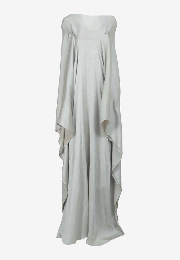 Abadia Abadia Draped Kaftan Gown Silver AB100015-SILSILVER