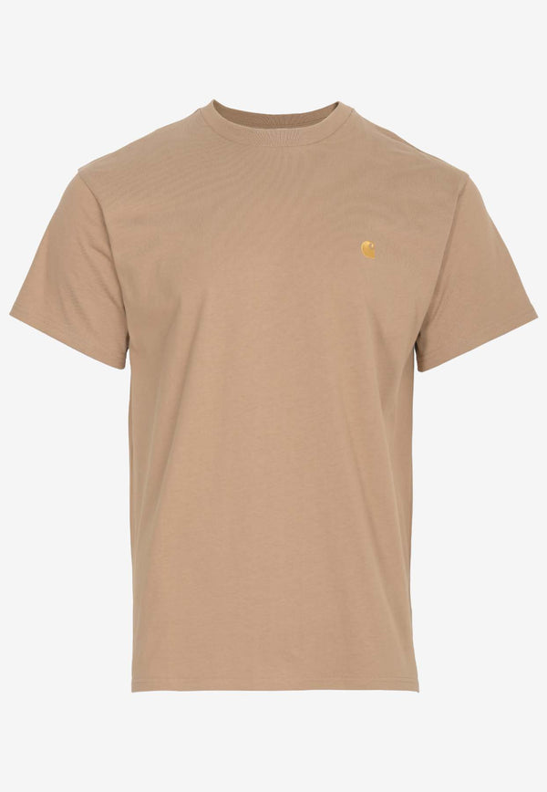 Carhartt Wip Chase Logo Embroidered T-shirt Beige I026391BEIGE