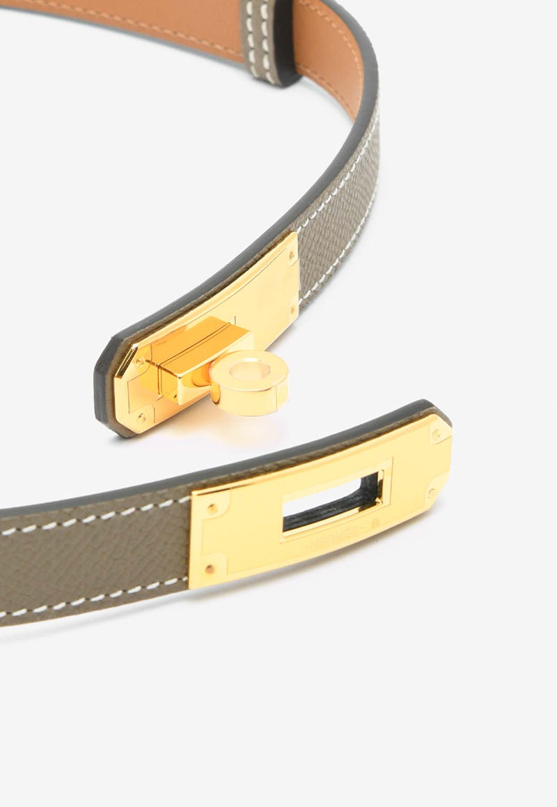 Hermès Kelly 18 Belt in Etoupe Epsom Leather with Gold Buckle