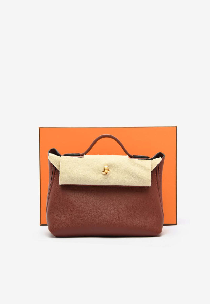 Hermès 24/24 21 in Rouge H Evercolor and Swift Leather with Gold Hardware