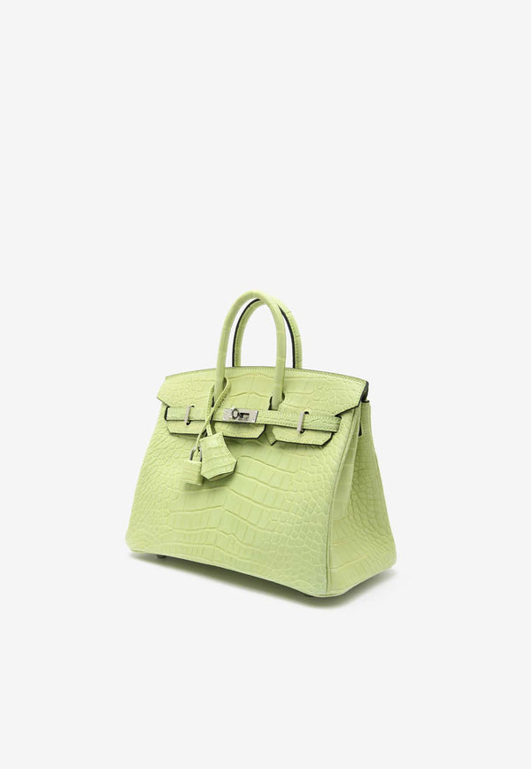 Hermès Birkin 25 in Jaune Bourgeon Matte Alligator with Palladium Hardware