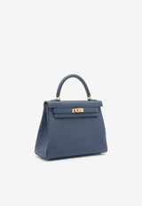 Hermès Kelly 25 Retourne in Bleu Navy Togo Leather with Gold Hardware