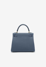 Hermès Kelly 25 Retourne in Bleu Navy Togo Leather with Gold Hardware