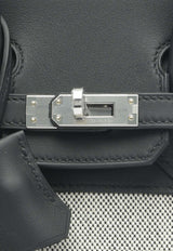 Hermès Birkin Quadrille 25 in Black Swift Leather and Ecru, Beige Toile with Palladium Hardware