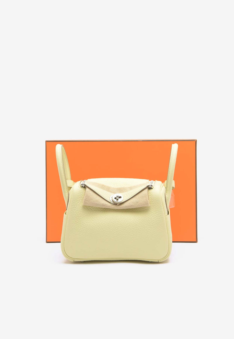 Hermès Mini Lindy 20 II in Jaune Milton Clemence with Palladium Hardware