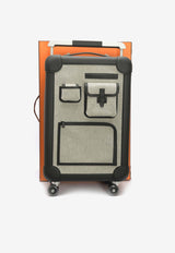 Hermès Rolling Mobility Suitcase Cabine Cargo 55 in Ecru, Black Toile and Black Regate