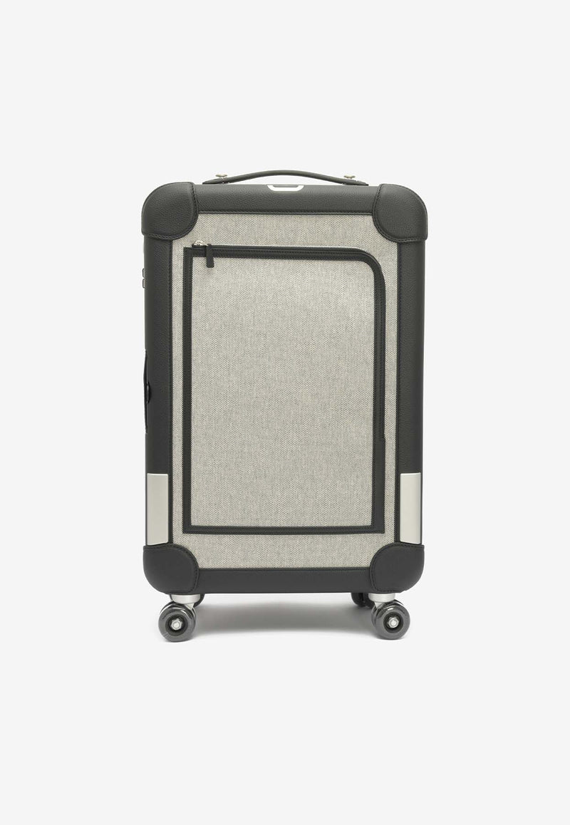 Hermès Rolling Mobility Suitcase Cabine Cargo 55 in Ecru, Black Toile and Black Regate