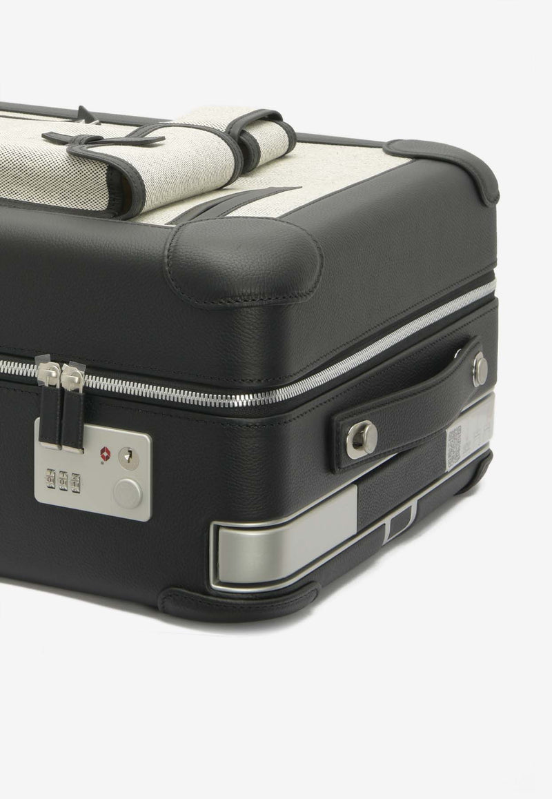 Hermès Rolling Mobility Suitcase Cabine Cargo 55 in Ecru, Black Toile and Black Regate