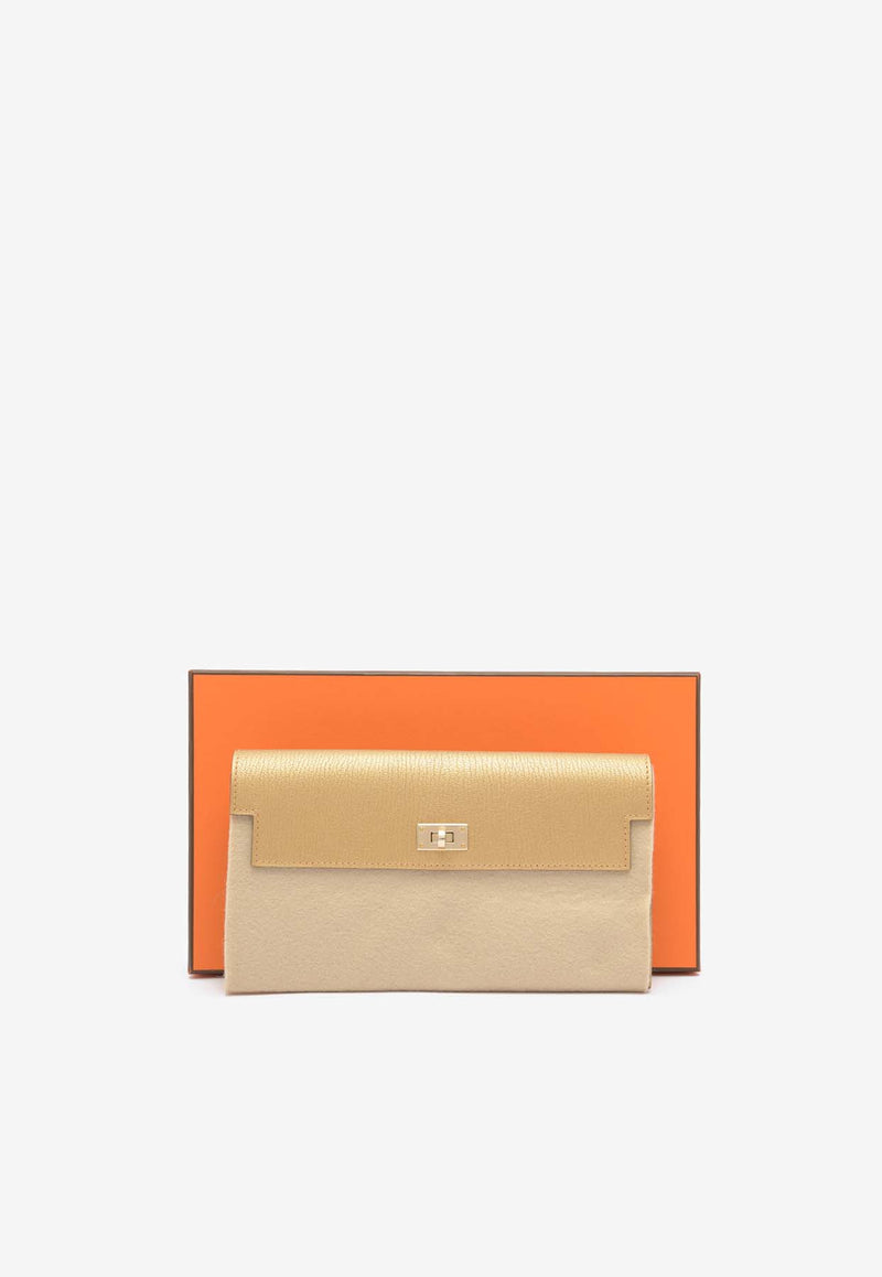 Hermès Kelly Pocket Long Wallet in Doré Leather with Gold Hardware Doré