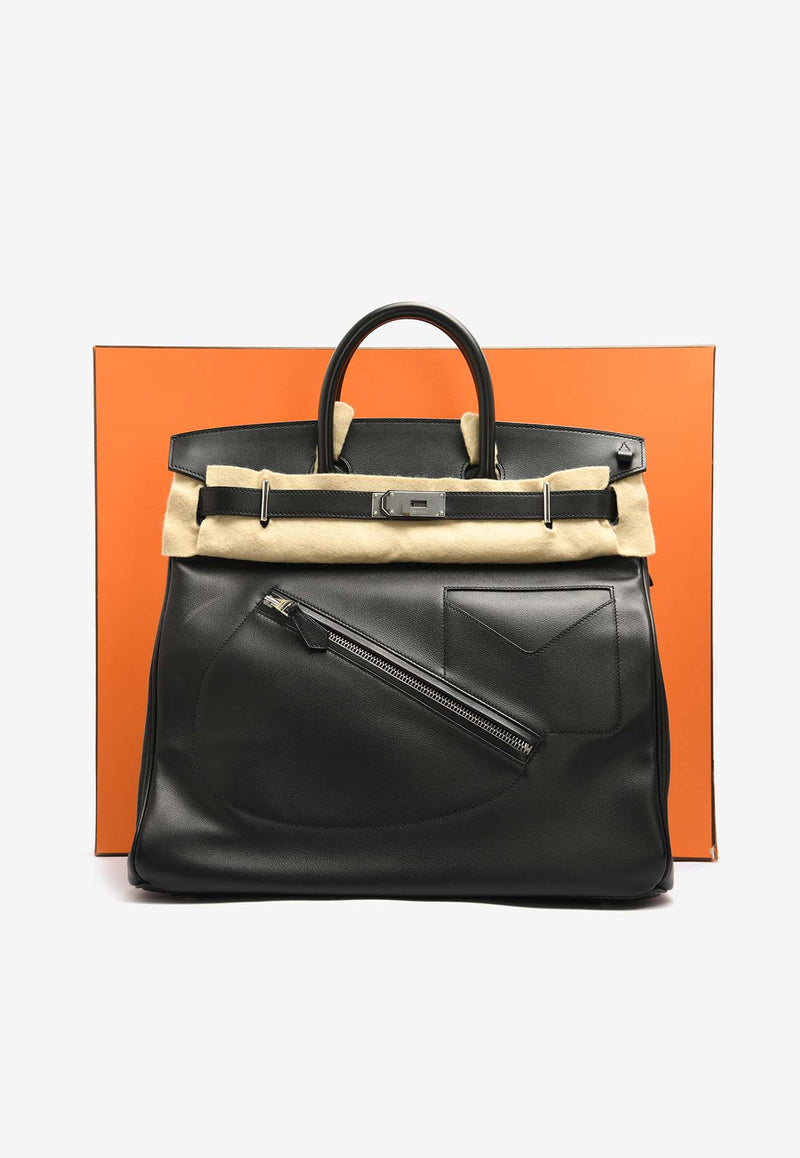 Birkin Rock 40 HAC in Black Evercolor Leather with Palladium Hardware