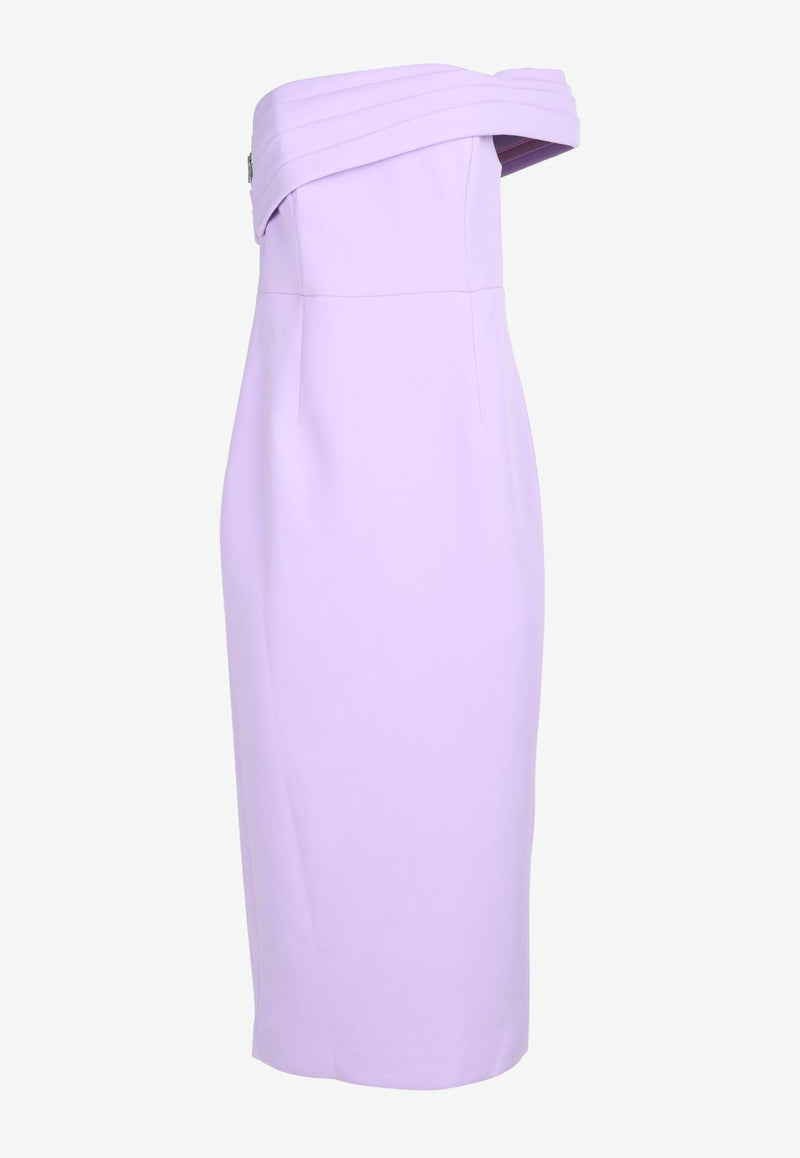 Mossman Wistful One-Shoulder Midi Dress M95341LILAC/LAVENDAR