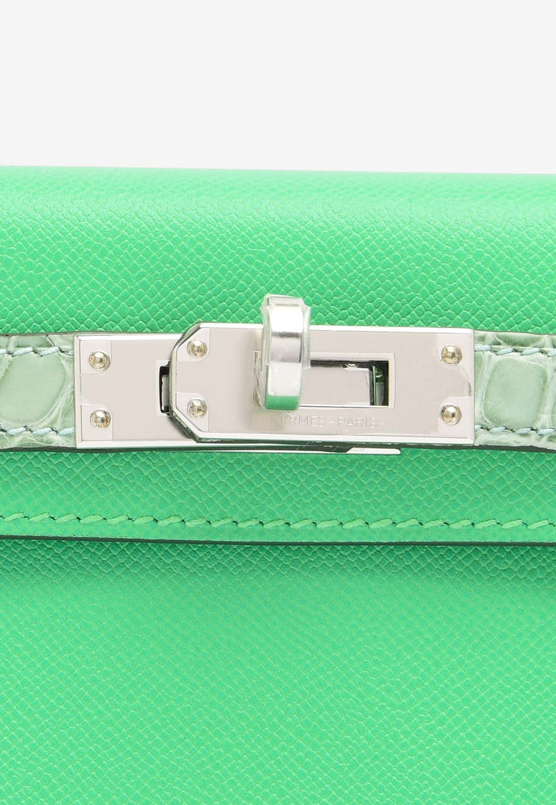 Hermès Mini Kelly 20 Sellier Touch in Vert Comics Madame and Vert d
Eau Matte Alligator with Palladium Hardware