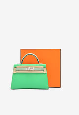 Hermès Mini Kelly 20 Sellier Touch in Vert Comics Madame and Vert d
Eau Matte Alligator with Palladium Hardware