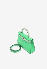 Hermès Mini Kelly 20 Sellier Touch in Vert Comics Madame and Vert d
Eau Matte Alligator with Palladium Hardware