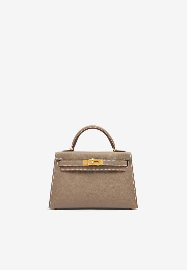 Hermès Mini Kelly 20 Sellier in Etoupe Epsom Leather with Gold Hardware