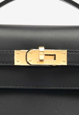 Hermès Kelly Pochette Clutch Bag in Black Swift Leather with Gold Hardware