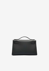 Hermès Kelly Pochette Clutch Bag in Black Swift Leather with Gold Hardware