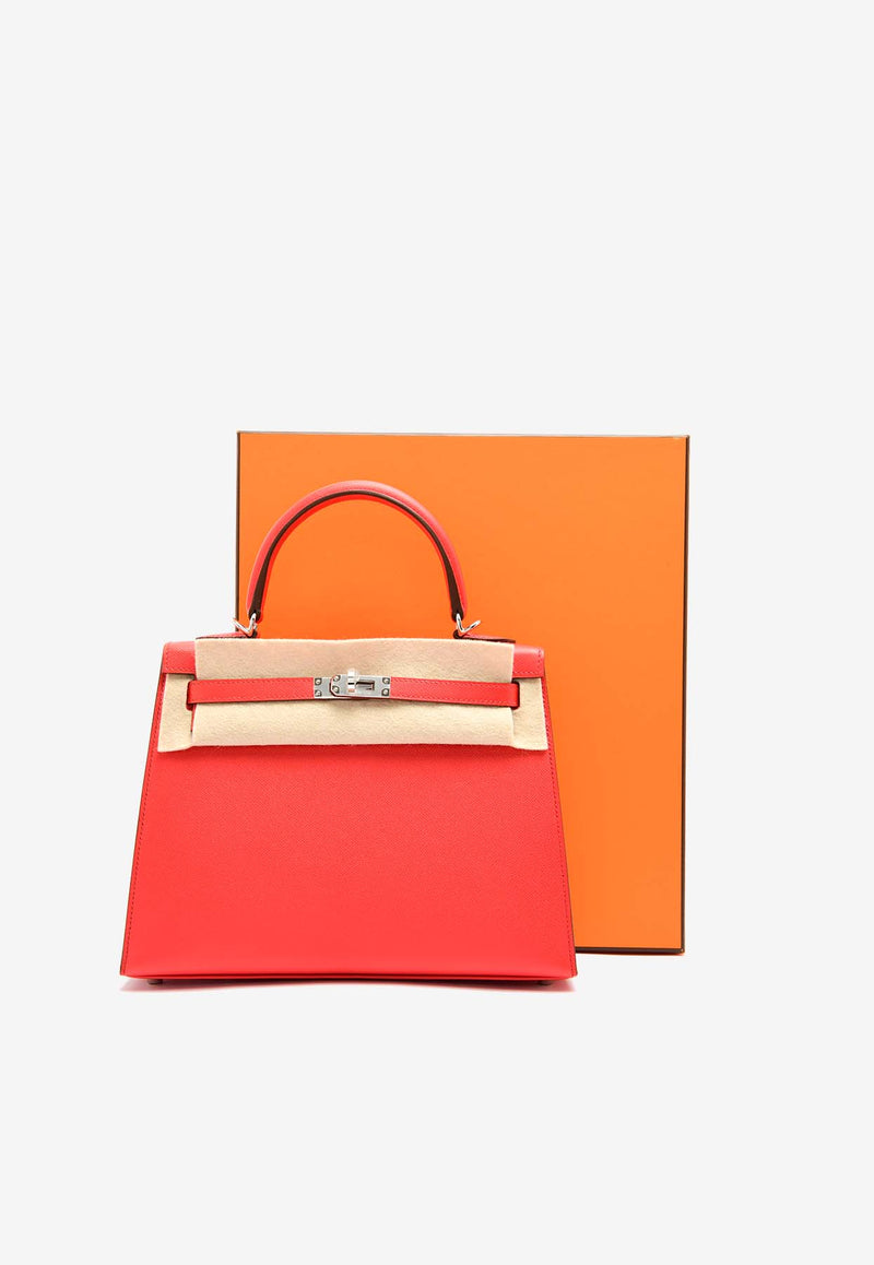 Hermès Kelly 25 Sellier in Rouge de Coeur Madame Leather with Palladium Hardware