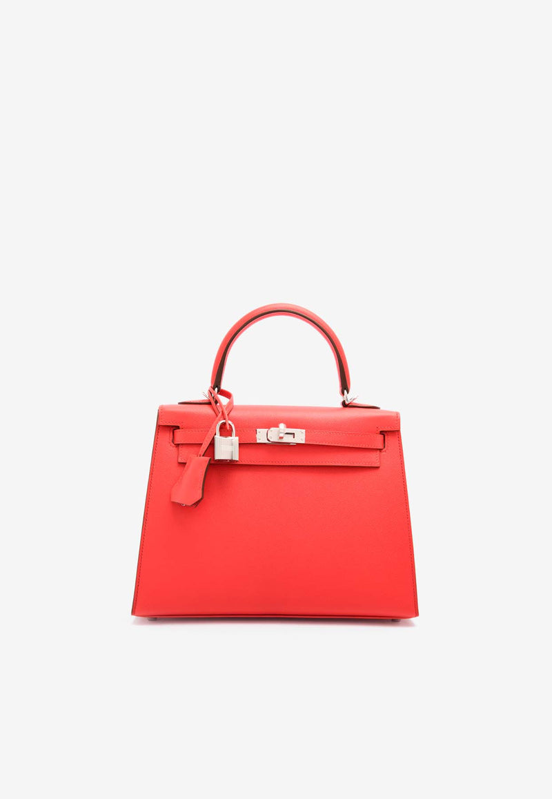 Hermès Kelly 25 Sellier in Rouge de Coeur Madame Leather with Palladium Hardware