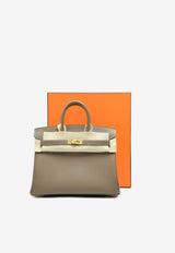 Hermès Birkin 25 in Etoupe Tadelakt Leather with Gold Hardware