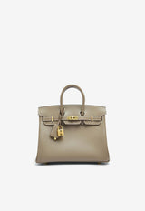 Hermès Birkin 25 in Etoupe Tadelakt Leather with Gold Hardware