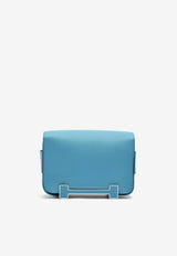 Hermès Geta Shoulder Bag in New Bleu Jean Chevre Mysore with Palladium Hardware